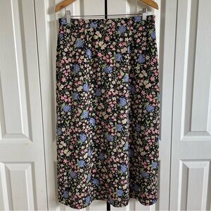 Sag Harbor Long Floral Skirt Women’s M Petite Boho Cottagecore Cabin Earthy EUC
